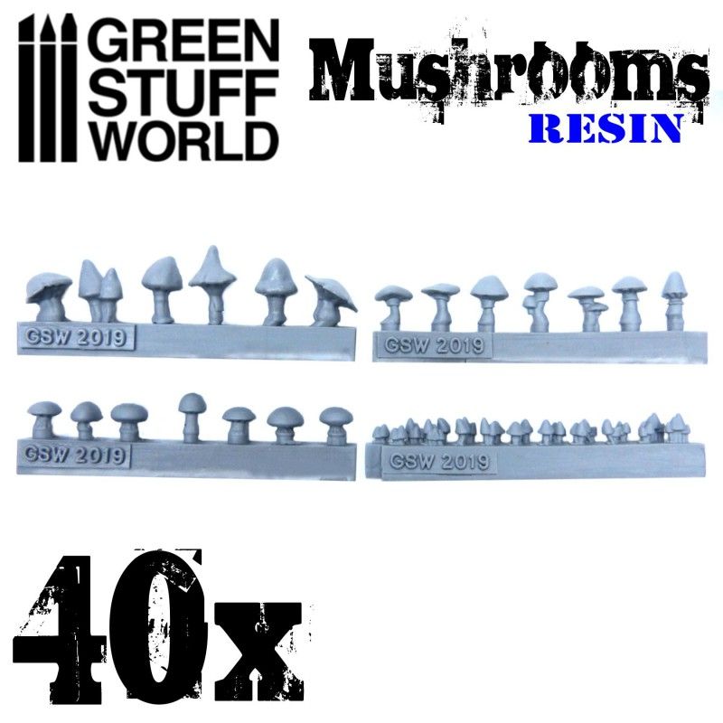 lager40x Resin Mushrooms, Green stuff