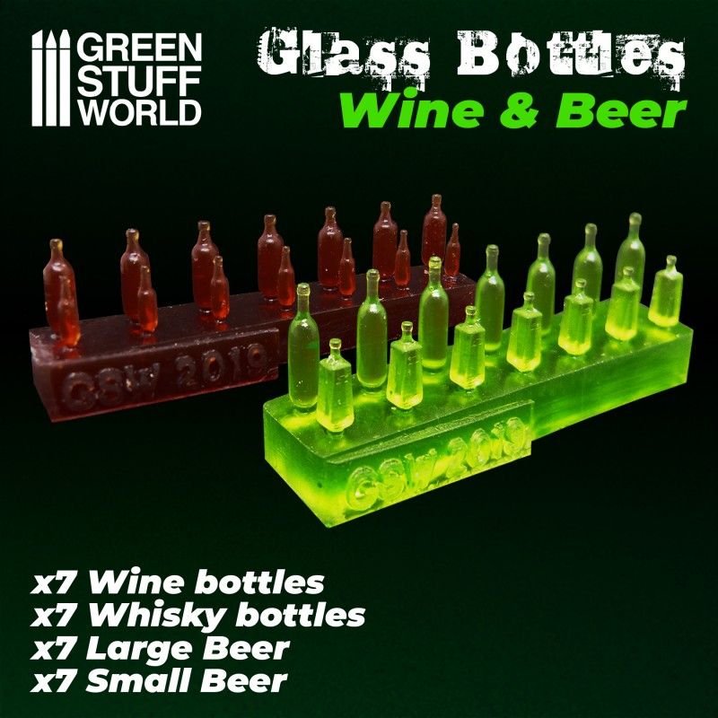 lagerWine and Beer Bottles, Green stuff